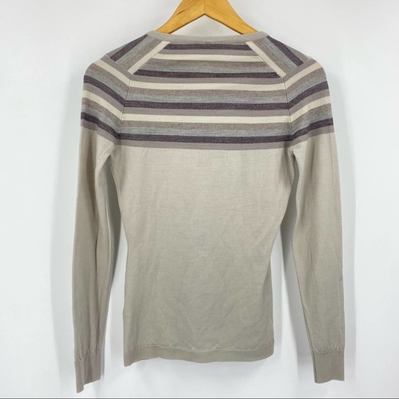 John Smedley Buttercup Striped Button Cardigan - Picture 3 of 5